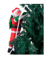 Set de 3 muñecos de papá noel con escalera, 106 cm, santa claus con cuerda para colgar de la ventana, balcón, árbol de navidad, decoración navideña de exterior e interior