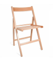 Tradineur - Silla plegable de madera de haya con reposapiés para exterior, jardín, terraza, balcón, patio, ligera y resistente, 79 x 42,5 x 47 cm