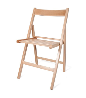 Tradineur - Silla plegable de madera de haya con reposapiés para exterior, jardín, terraza, balcón, patio, ligera y resistente, 79 x 42,5 x 47 cm