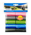 Tradineur - Pack de 10 rollos de bolsas higiénicas para excrementos de perro, recambios para dispensador de bolsas de caca, mascotas, extra resistentes (Multicolor, Total 150 bolsas)