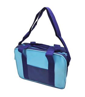 Tradineur - Bolsa porta alimentos térmica, forro de aluminio, nevera de poliéster, asas y correa ajustable, cremallera y aislante interior, plegable, playa, camping, 28 x 10 x 20 cm, color aleatorio