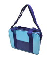 Tradineur - Bolsa porta alimentos térmica, forro de aluminio, nevera de poliéster, asas y correa ajustable, cremallera y aislante interior, plegable, playa, camping, 28 x 10 x 20 cm, color aleatorio