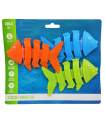 Tradineur - Set de 3 peces flexibles de colores para buceo, plástico, juegos acuáticos, piscina, coordinación mano-ojo, conciencia del espacio, natación, niños, 11 x 6,5 cm