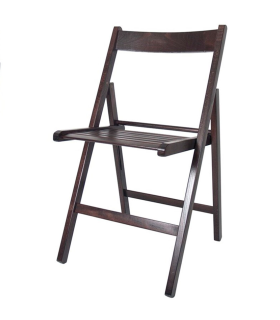 Tradineur - Silla plegable de madera con reposapiés para exterior, asiento de 33 x 30 cm, máx. 95 kg,  jardín, terraza, balcón, patio, ligera y resistente (Wengué, 79 x 42,5 x 47 cm)