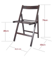 Tradineur - Silla plegable de madera con reposapiés para exterior, asiento de 33 x 30 cm, máx. 95 kg,  jardín, terraza, balcón, patio, ligera y resistente (Wengué, 79 x 42,5 x 47 cm)