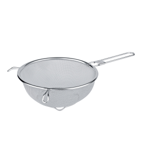 Tradineur - Colador de acero inoxidable de malla con patas, de 22 cm de diámetro y 10 cm de alto. Escurridor para realizar labores de cocina. Malla de inox para escurrir alimentos.