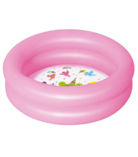 Tradineur - Piscina hinchable redonda infantil, 20 litros, vinilo resistente, pared de doble anillo, jardín, patio, fácil de montar, 15 x 61 cm, color aleatorio