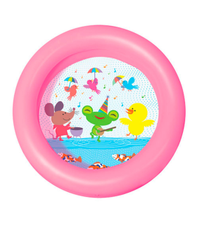 Tradineur - Piscina hinchable redonda infantil, 20 litros, vinilo resistente, pared de doble anillo, jardín, patio, fácil de montar, 15 x 61 cm, color aleatorio