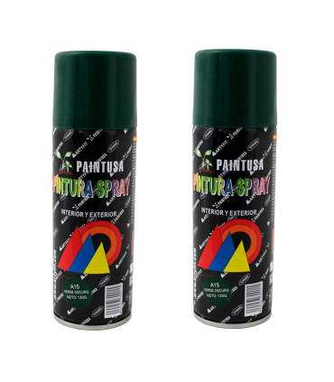 Montoro - Pack 2 botes de pintura en spray verde oscuro A15 200 ml, válido para multitud de superficies de interior y exterior. Pintura en spray, válida para distintos materiales de 17 x 5 x 5 cm