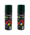 Montoro - Pack 2 botes de pintura en spray verde oscuro A15 200 ml, válido para multitud de superficies de interior y exterior. Pintura en spray, válida para distintos materiales de 17 x 5 x 5 cm