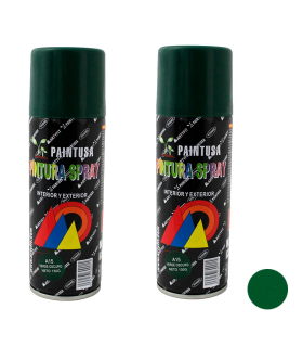 Montoro - Pack 2 botes de pintura en spray verde oscuro A15 200 ml, válido para multitud de superficies de interior y exterior. Pintura en spray, válida para distintos materiales de 17 x 5 x 5 cm