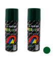 Montoro - Pack 2 botes de pintura en spray verde oscuro A15 200 ml, válido para multitud de superficies de interior y exterior. Pintura en spray, válida para distintos materiales de 17 x 5 x 5 cm