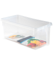 Tradineur - Cajón organizador reutilizable para frigorífico, recipiente de plástico transparente con asa para almacenar fruta, verdura, apto para lavavajillas, fabricado en España, 12 x 15 x 29 cm