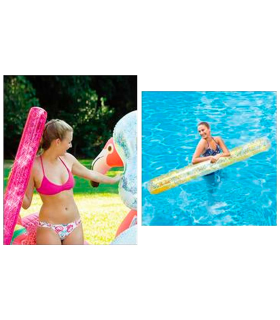 Tradineur - Churro hinchable brillante - Fabricado en Vinillo resistente - Ideal para disfrutar este verano - Longitud de 113 cm - Modelo Surtido