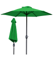 Tradineur - Sombrilla / Parasol para exteriores - Estructura de acero y tejido de poliéster - Apertura de manivela - Ø 300 x 244 cm - Color Verde