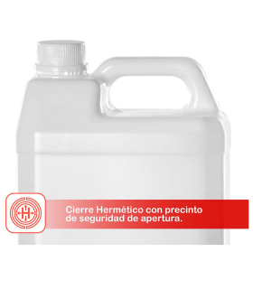 Garrafa de plástico translúcido apto para uso alimentario, bidón, tangue, jarra, ideal para almacenar y transportar agua, bebidas, líquidos (5 litros)