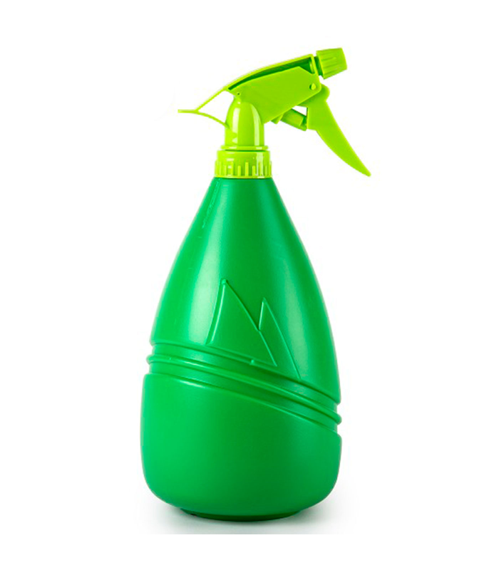 Tradineur - Botella pulverizadora manual de plástico, recipiente para sulfatar con boquilla ajustable, riego, plantas, flores, jardinería, fabricada en España (Verde, 1,15 litros)