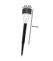 Tradineur - Antorcha de jardín de PVC, luz solar, lámpara solar recargable de plástico para césped, patio, paseos, decoración exterior (Negro, 25 x 5,3 cm)