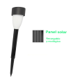 Tradineur - Antorcha de jardín de PVC, luz solar, lámpara solar recargable de plástico para césped, patio, paseos, decoración exterior (Negro, 25 x 5,3 cm)