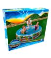 Tradineur - Piscina hinchable infantil con 3 anillos multicolor - Incluye parche de reparación, inflables de verano (400  litros, 152 x 51 cm)