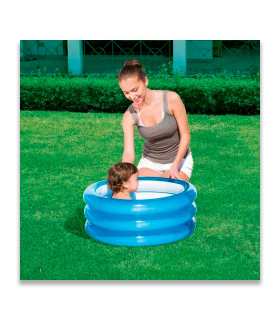 Tradineur - Piscina hinchable infantil, 3 aros, vinilo resistente, válvula de seguridad, 3 cámaras de aire. Color Surtido. 70 x 30 cm (diámetro x alto)