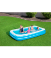 Tradineur - Piscina hinchable rectangular familiar 305 x 183 x 46 cm, piscina inflable 850 litros, paredes extragruesas, exterior, jardín, patio, fácil de montar, azul