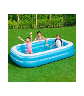 Tradineur - Piscina rectangular hinchable 262 x 175 x 51 cm, piscina inflable 778 litros, paredes extra anchas, exterior, jardín, patio, fácil de montar, azul