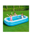 Tradineur - Piscina rectangular hinchable 262 x 175 x 51 cm, piscina inflable 778 litros, paredes extra anchas, exterior, jardín, patio, fácil de montar, azul