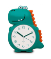 Tradineur - Reloj infantil analógico, despertador con diseño de dinosaurio - Multifunciones - Fabricado en plástico resistente - 20 x 15 x 12 cm