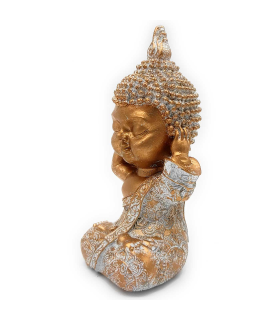 Tradineur - Figura de Buda sentado, estatua decorativa de resina, regalo original, meditación, relajación, 12,5 x 6,3 x 4,7 cm, modelo aleatorio