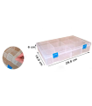 Tradineur - Caja organizadora multiusos con separadores, 10 compartimentos, plástico, almacenaje de tornillos, tuercas, accesorios pesca, 6 x 29,8 x 19,9 cm