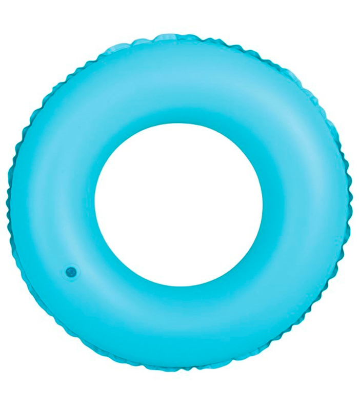 Tradineur - Flotador neón infantil hinchable de vinilo, aro, anillo inflable para piscina, playa, natación, resistente, niños, Ø 76 cm, color aleatorio