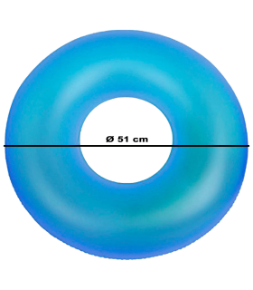 Tradineur - Flotador hinchable infantil translúcido de vinilo, aro, anillo inflable para piscina, playa, natación, resistente, niños 3-6 años, Ø 51 cm, color aleatorio