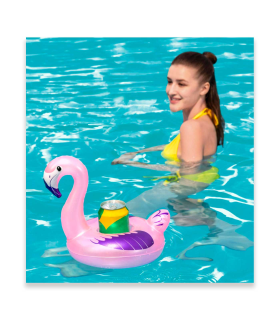 Tradineur - Posavasos hinchable diseño de flamenco/pavo, fabricado PVC, ideal para piscina o spa. Modelo surtido. 