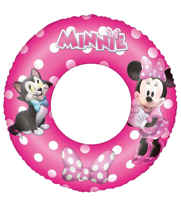 Tradineur - Flotador hinchable Minnie infantil, vinilo resistente, 56 cm diámetro. Para niños de 3 - 6 años.