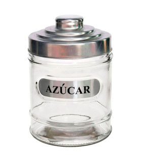 Set de azucarero y tarro para café de cristal 700 ml, botes para azúcar y café transparentes con tapa de aluminio 14,5 x 10 cm, tarros, recipientes de vidrio, almacenamiento de condimentos, cocina