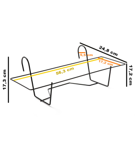 Tradineur - Soporte de metal para jardinera de balcón, incluye ganchos, colgar maceteros, plantas, flores, parapetos y barandas, terrazas, fabricado en España (Negro, 60 cm)