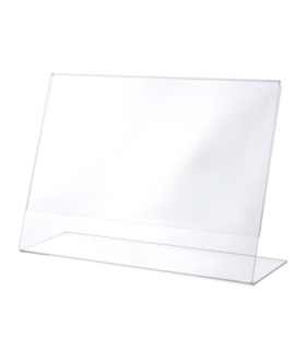 Tradineur - Portafotos, soporte para fotos de plástico transparente, sobremesa, marco para fotografías, oficinas, hogar (Horizontal, 15 x 20 cm)