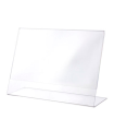 Tradineur - Portafotos, soporte para fotos de plástico transparente, sobremesa, marco para fotografías, oficinas, hogar (Horizontal, 15 x 20 cm)