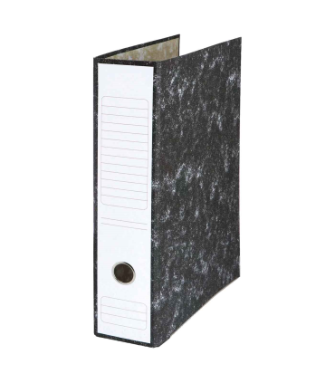 Tradineur - Archivador A-Z con caja - Fabricado en cartón - Ideal para guardar, archivar u ordenar los documentos - 35 x 8 x 29 cm - Color Negro