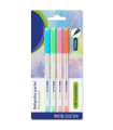 Tradineur - Pack de 4 bolígrafos de colores pastel con punta de 1 mm, escritura suave y precisa, uso escolar, oficinas