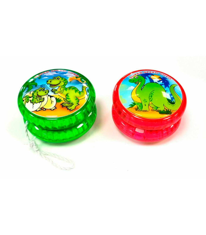 Tradineur - Yoyo modelo dinosaurio - Fabricado en plástico PVC no tóxico - Perfecto para que los principiantes aprendan trucos - Ø 5,5 cm - Modelo Aleatorio