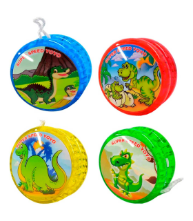 Tradineur - Yoyo modelo dinosaurio - Fabricado en plástico PVC no tóxico - Perfecto para que los principiantes aprendan trucos - Ø 5,5 cm - Modelo Aleatorio