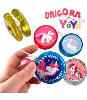 Tradineur - Yoyo modelo unicornio - Fabricado en plástico PVC no tóxico - Perfecto para que los principiantes aprendan trucos - Ø 5,5 cm - Modelo Surtido