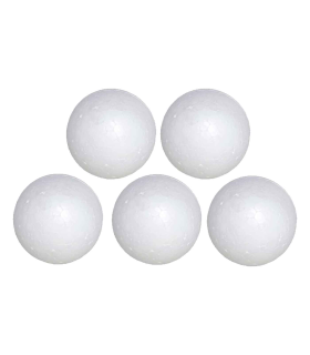 Tradineur - Pack de 5 bolas poliestireno - Técnica de lentejuelas, técnica de servilletas, fieltro, manualidades, decoración - color blanco - Ø 6 cm