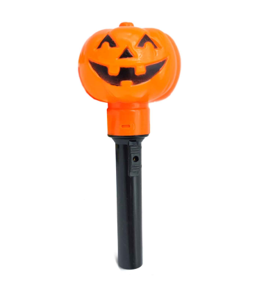 Tradineur - Antorcha de calabaza a pilas - Fabricado en plástico - Decoración para Halloween - Iluminación suave y homogénea.