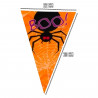 Tradineur - Banderitas para Halloween - Fabricado en plástico - Adorno para decoración - 5 Metros - Color Negro y Naranja