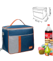 Tradineur - Bolsa térmica porta alimentos de tela, nevera con aislamiento, asa y correa ajustable, picnic, playa, camping (30 litros, 36 x 36,5 x 24 cm)