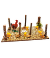 Tradineur - Corral con animales para Belén, resina y corcho, adorno de granja para nacimiento, pesebre, figuras Navidad, decoración, 14,2 x 9 x 5,8 cm, modelo aleatorio