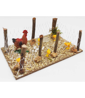 Tradineur - Corral con animales para Belén, resina y corcho, adorno de granja para nacimiento, pesebre, figuras Navidad, decoración, 14,2 x 9 x 5,8 cm, modelo aleatorio